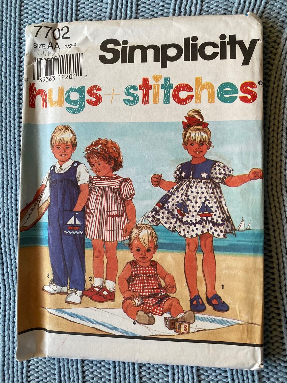 Simplicity sewing pattern  7702 kids overall romper dress